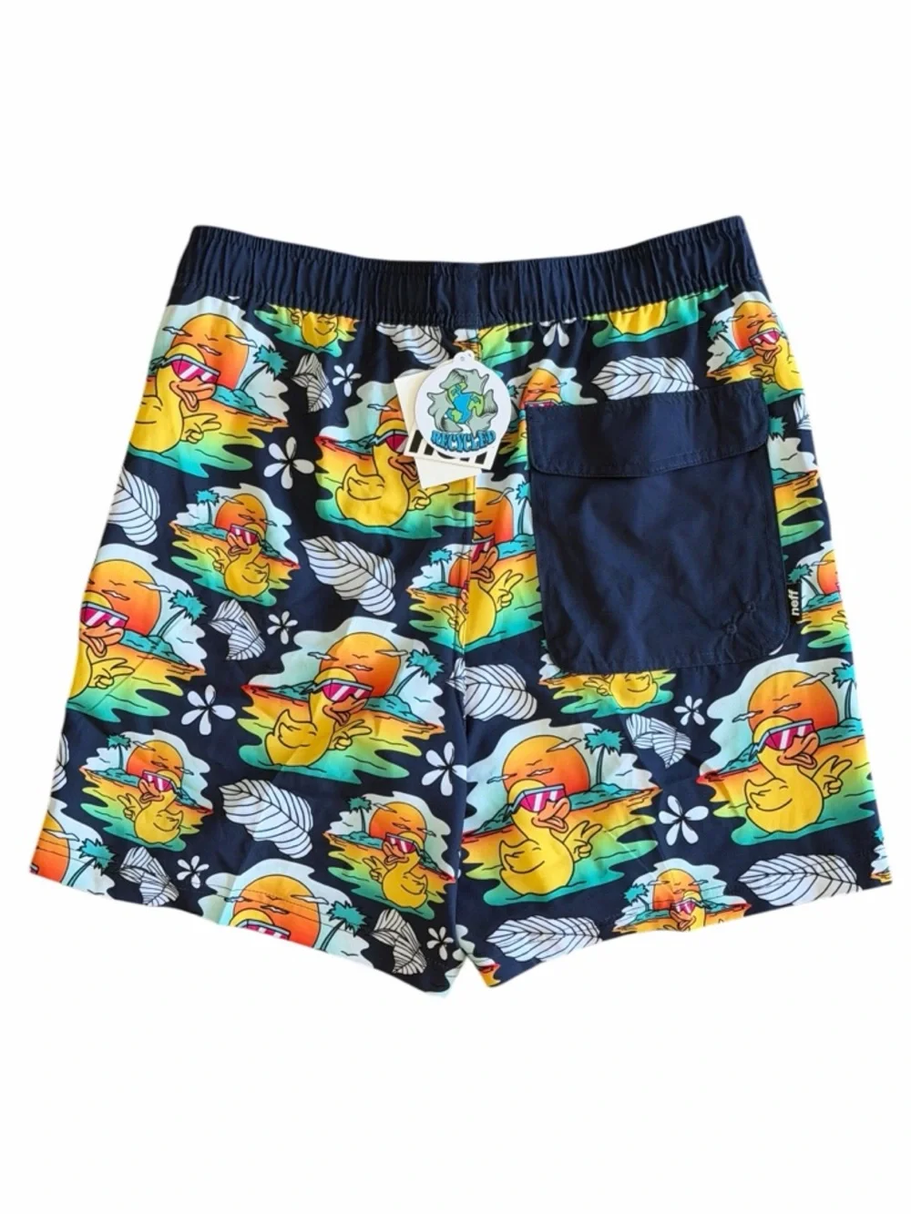 NWT NEFF Coolest Duck Swim Trunks Men’s Graphic Print Board Shorts Size S, L